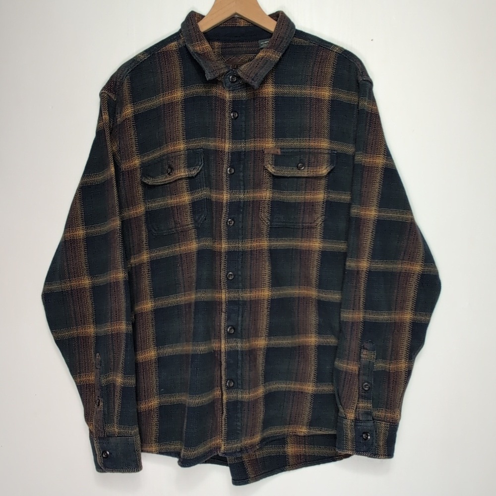 ORVIS Mens Plaid Flannel Shirt XXL Long Sleeve Button Up Outdoor Warm Pockets
